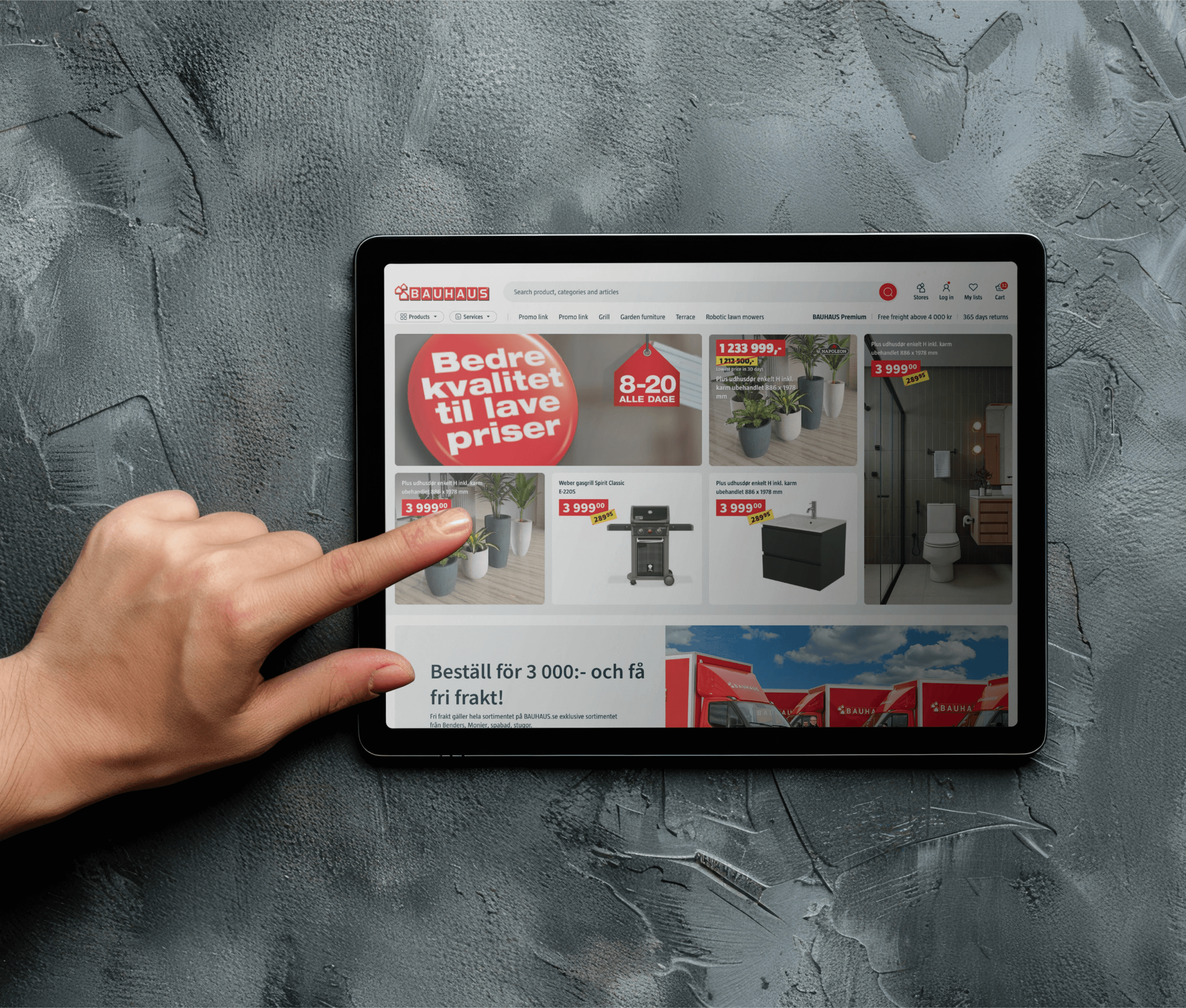 bauhaus shopper site on the iphone
