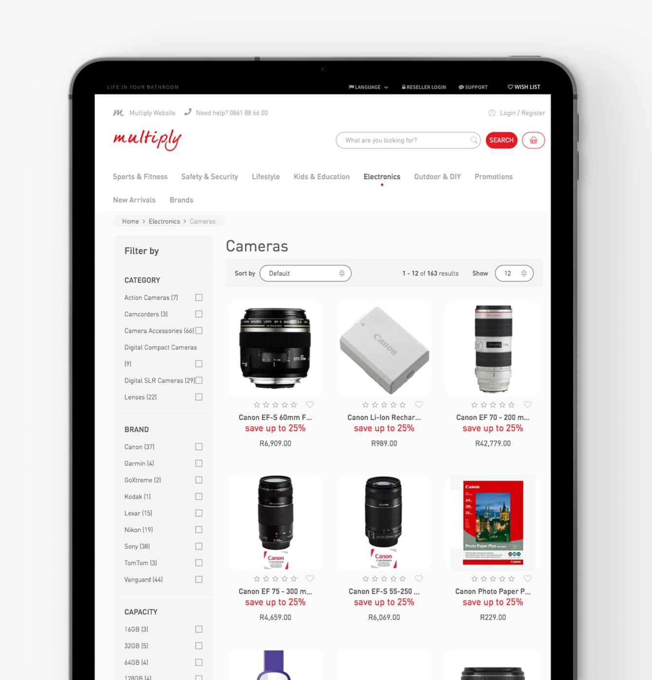 multiply main site on tablet
