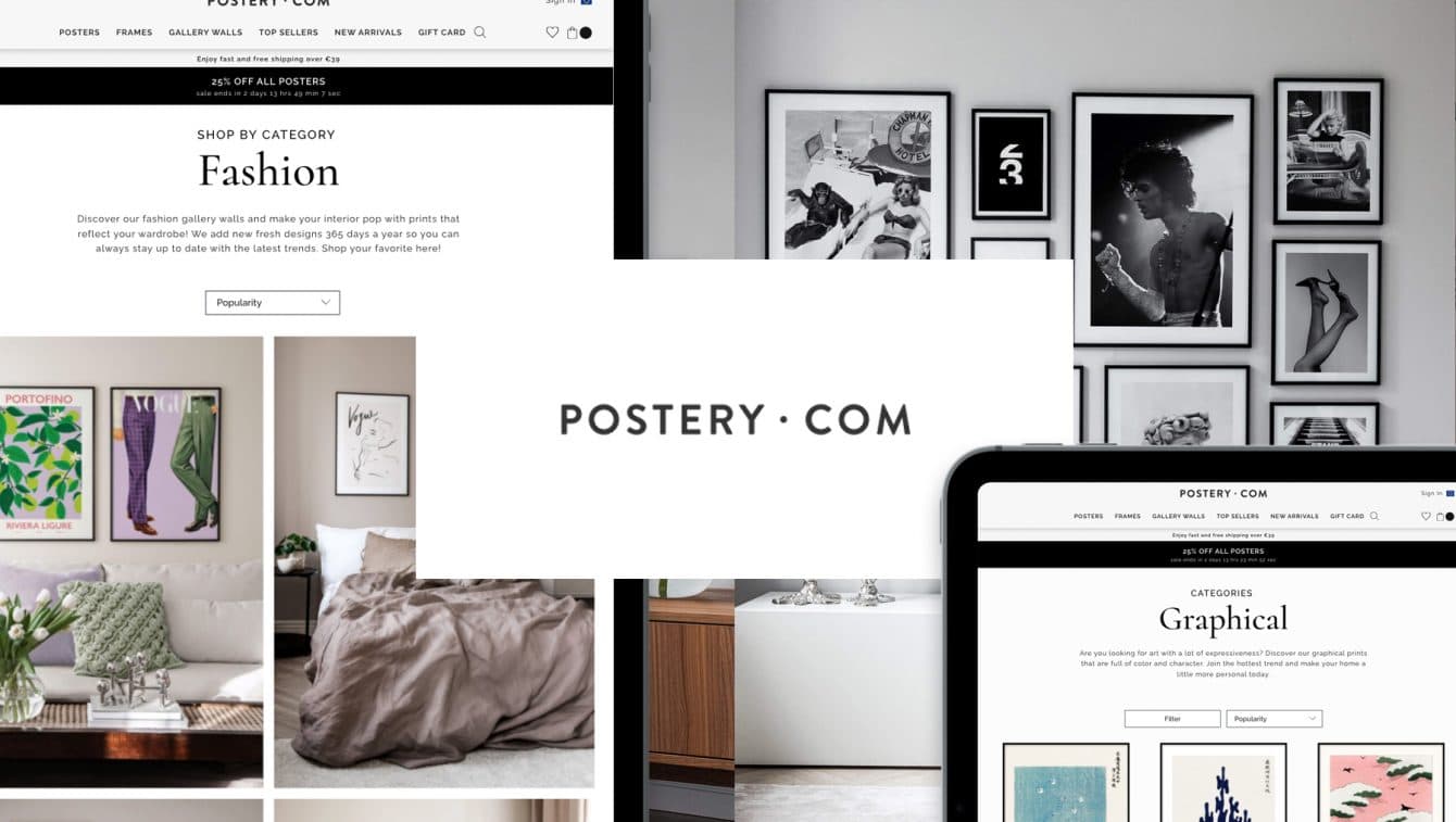 Postery site mockups